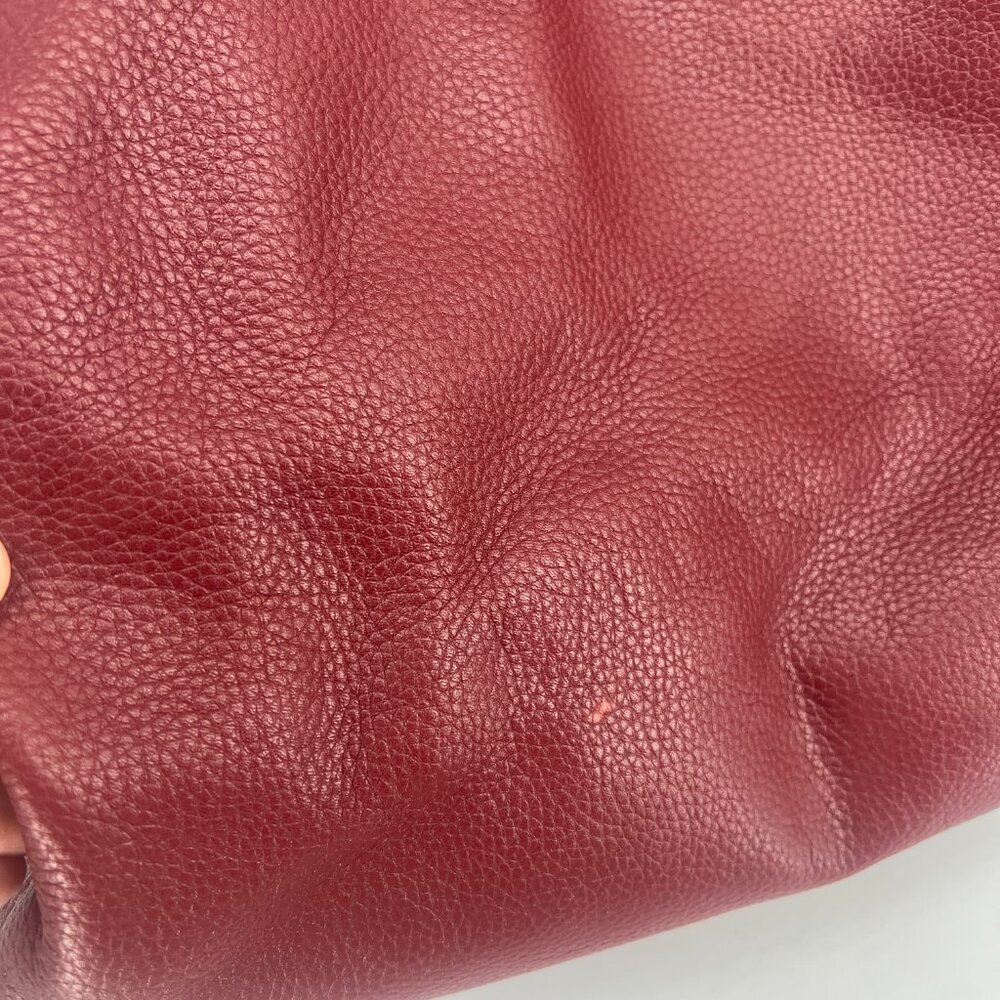 Kate Spade Filipa Pebbled Leather Duffle Overnight Weekend Bag Burgundy - Picture 5 of 17